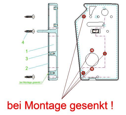 Fallstangeseitenkappe Motorseite rechts