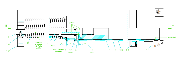 Federsatz Funk Motor links [blau] m. Laufrad NT